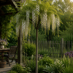 Vistéria čínska (Wisteria sinensis) ´LONGISSIMA ALBA´ - výška 190-210 cm, obvod kmeňa 8/10 cm, kont. C20L  - NA KMIENKU
